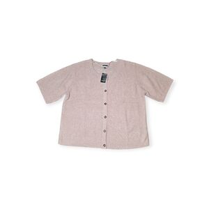 NWT Torrid 2 Sweater Buttondown 2X Pink Short Sleeve